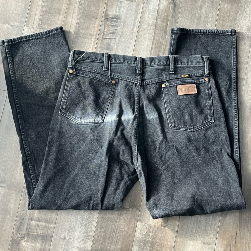 Vintage Wrangler Black Jeans – Straight Fit – 38x34 – USA Made - Picture 4 of 7